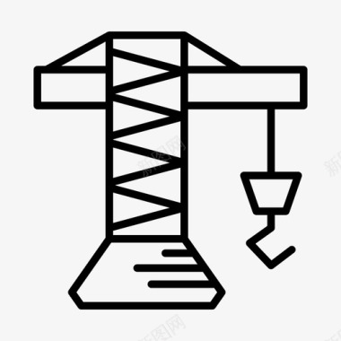 悬挂木牌起重机建造施工图标