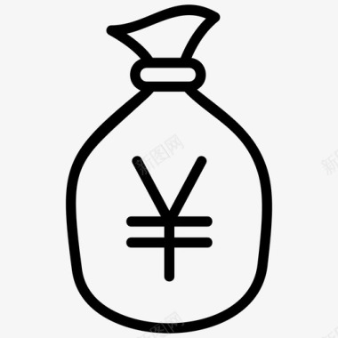 火焰美元图标钱袋破产美元图标