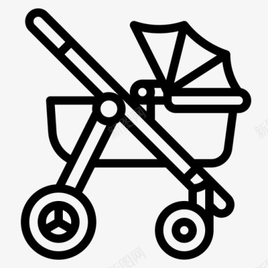婴儿推车婴儿车配件推车图标