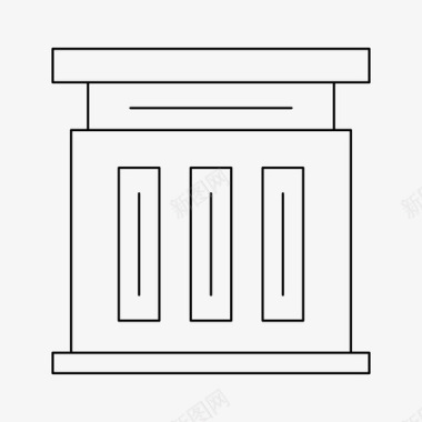 博物馆线条建筑学院建筑领事馆图标