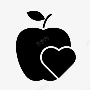 苹果x背景苹果水果健康图标