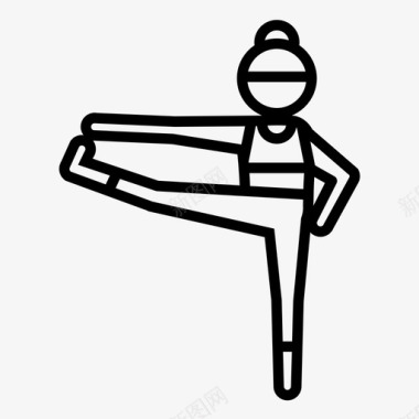 伸展伸展手到大脚趾姿势锻炼瑜伽图标
