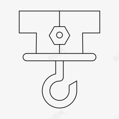 矢量吊钩吊钩起重机设备图标