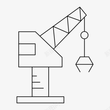 木头起重机起重机设备港口图标