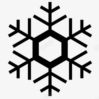 冬天的标志雪花大自然星星图标