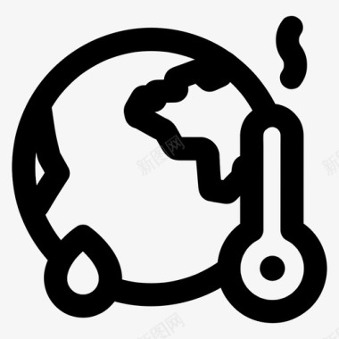 公共环境设计全球变暖地球生态图标