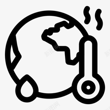 公共环境设计全球变暖地球生态图标