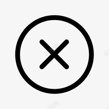 公共标识红错误按钮公共艺术线图标