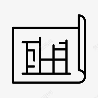 建筑施工洽谈蓝图建筑施工图标