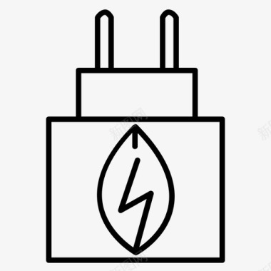 充电器电力绿色能源图标