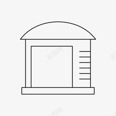 矢量木质仓库仓库大楼车库图标