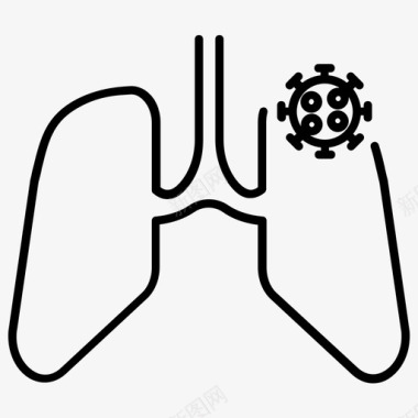 肺冠冠状病毒医生图标