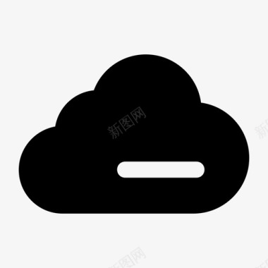 天气云字形云数据服务器图标
