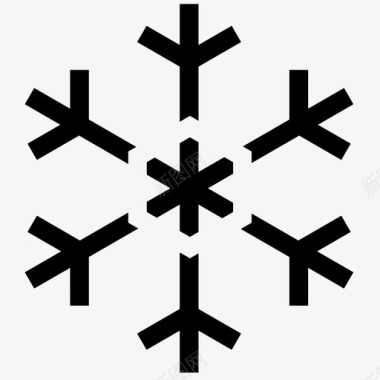 冬天雪花大自然星星图标