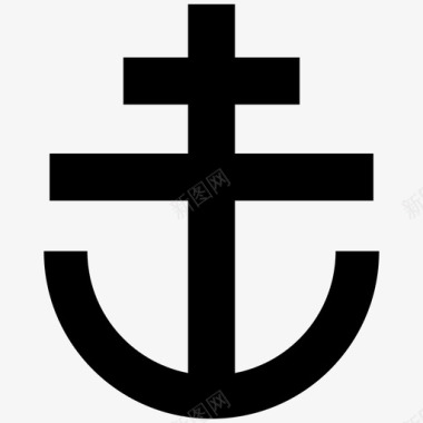 海军标志船锚海事航海图标