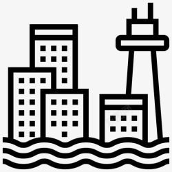海岸线平面海平面上升海岸线洪水高清图片