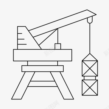 木头起重机起重机设备港口图标