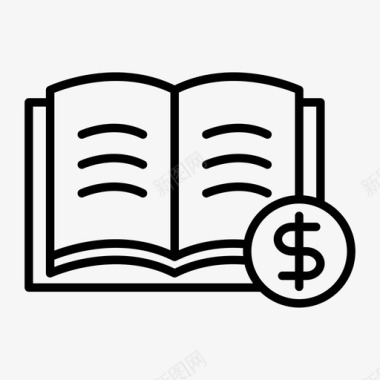 火焰美元图标书美元教育图标