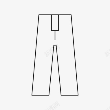 矢量矢量线条裤子时尚长裤图标