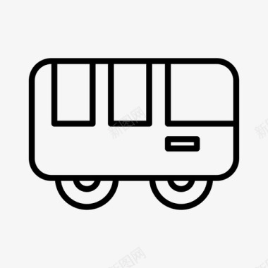 公共标识红公共汽车汽车交通工具图标