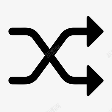 播放电影图标洗牌箭头媒体图标