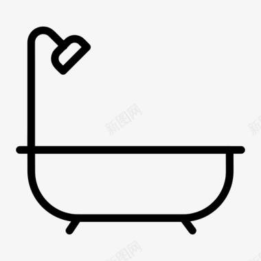 便利浴缸便利设施浴室图标