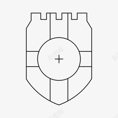 英勇的骑士盾盔甲徽章图标