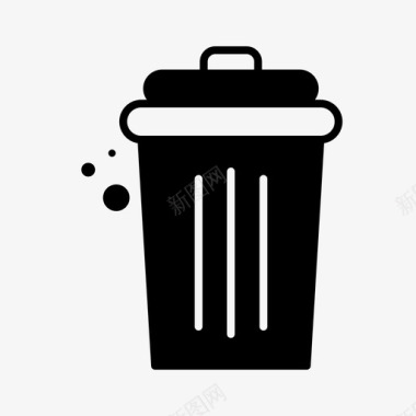 红棕色背景纹理垃圾桶清洁清洁设备图标
