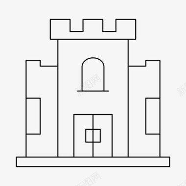 卡斯特堡垒城堡建筑堡垒图标