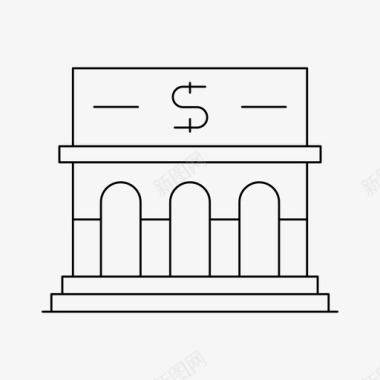 银行建筑银行建筑金融图标