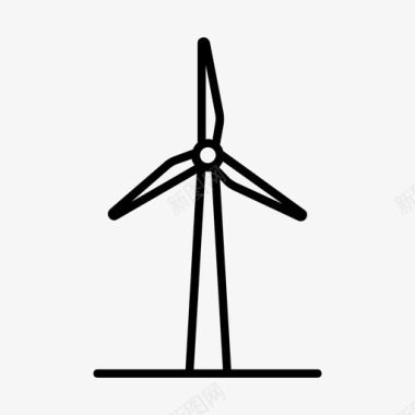 绿色能源图标风车绿色能源可再生能源图标