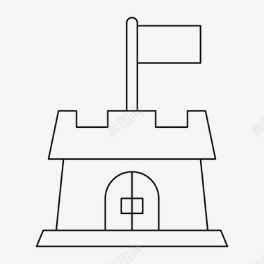 城堡堡垒城堡大门图标