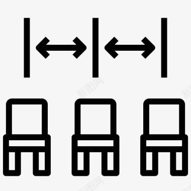 等候区椅子covid19图标