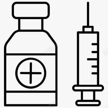 医疗药品海报采购产品注射器和瓶子注射器和瓶子药品图标