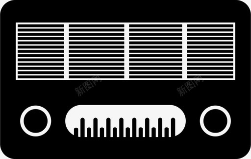复古式风格无线电广播通信图标