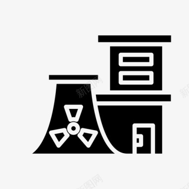 放射性标志核电站能源工业图标