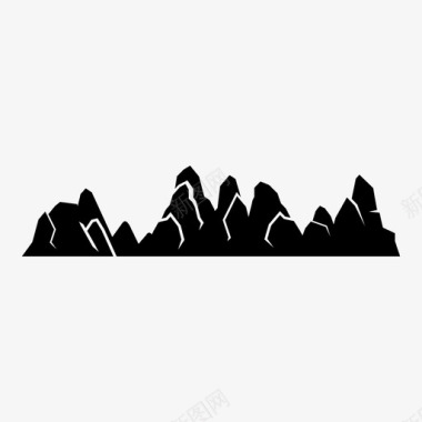 风景照山脉山峰岩石图标