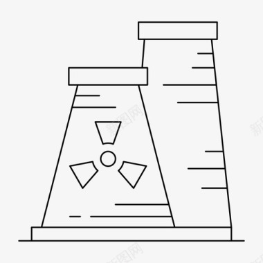放射性标志核能能源工业图标