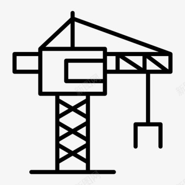 农具和建筑设备起重机建筑设备图标