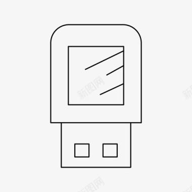 黑色U盘U盘连接闪存驱动器图标