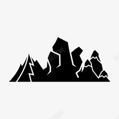 风景照框山脉山峰岩石图标