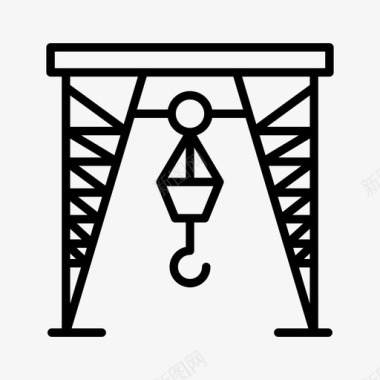 农具和建筑设备起重机建筑设备图标