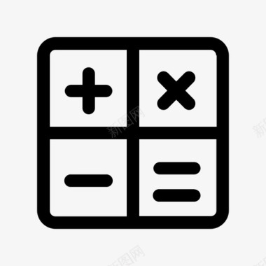 公共标识红计算器会计商业图标