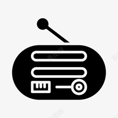 音乐收音机听多媒体图标