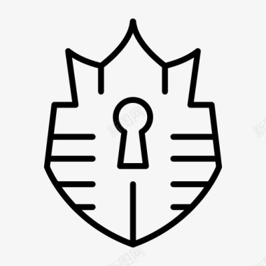 公共标识安全盾徽章防御图标