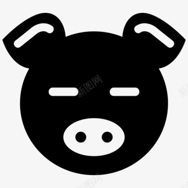 动物猪头动物中国图标