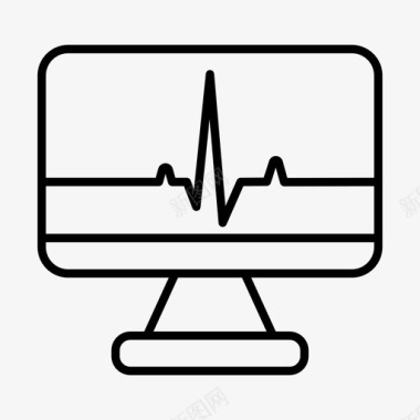 卫生保健和医疗脉搏心电图心跳图标