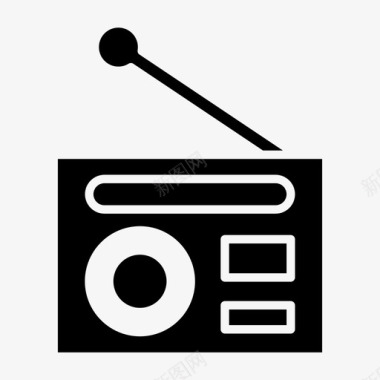 音乐收音机听多媒体图标