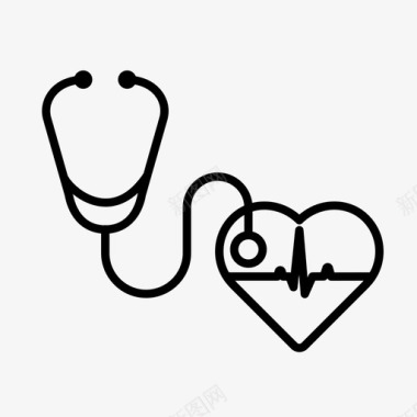 卫生保健和医疗听诊器心脏医生图标