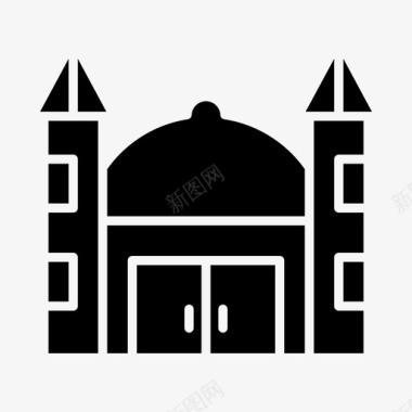 皇家宫殿建筑物城堡图标